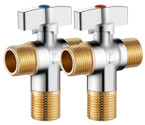 HONGXINHAO Confezione da 2 valvole di arresto a un quarto di giro da 1/2 pollici a crimpare PexF1807 OD compressione per WC e rubinetti uso quotidiano casual