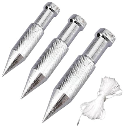 RoaQinFo 3X Plumb Bob Vertical Measuring Tool High Precision Construction Tool with 5M String for Foundation Leveling Ceiling Industry