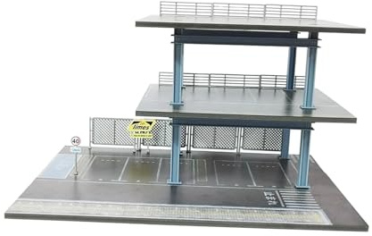 FashionCha Parking Lot Diorama Escenario Miniatura Estacionamiento Escala 1/64 Caja Organizadora Autos Micro Paisaje PVC Montaje Práctico Adecuado para Coleccion, M0085e