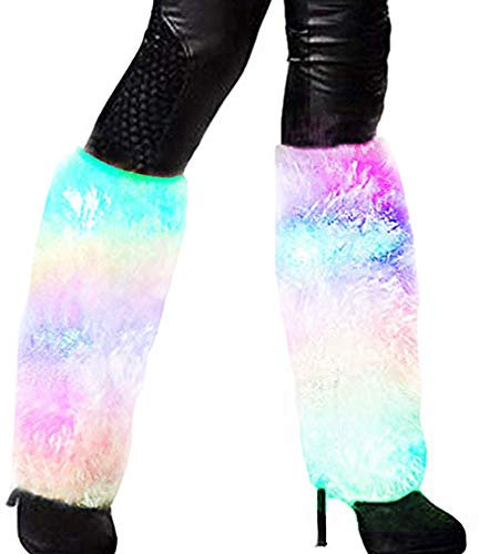 Luwint LED Flashing Arm Leg Warmers - Light Up Clothing Accessories Toy for Halloween Christmas Rave Unicorn Costume, 1 pair