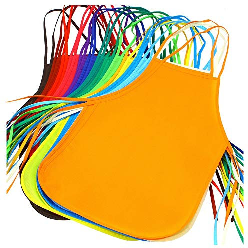 KNEWMART Kittel und Schürzen für Kinder, 12-teilig, für Kinder, Künstler, wasserdicht, Stoff, Malschürzen, Zeichnen, für 2-8 Jahre, Kinder, Handwerk & Malerei, Küche