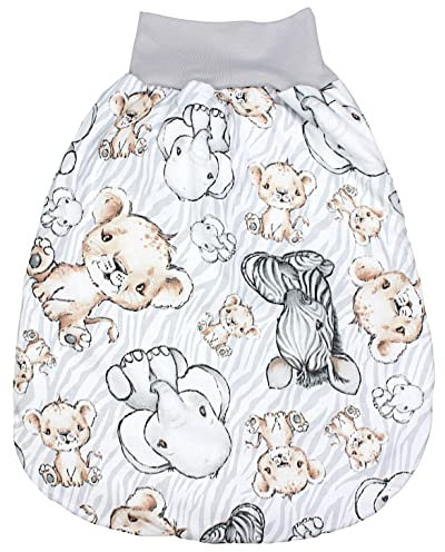 TupTam Baby Strampelsack Schlafsack mit breitem Bund Winterschlafsack für Mädchen Jungen Babyschlafsack, Farbe: Safari, Größe: 0-6 Monate
