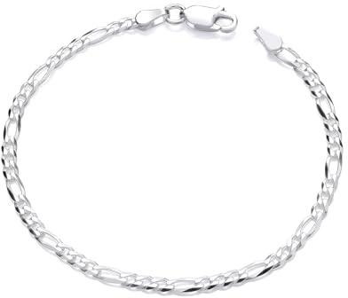 Old English Jewellers 925 Sterling Silver 6.5 inch Figaro Curb Baby Bracelet Child's/Boy's or Girl's