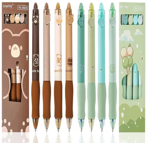 RUIJIE Radierbarer Kugelschreiber Tintenroller Radierbar, 8 Stück Radierstift Radierbare Stifte Set, 0.5MM Radierbarer Tintenroller Gelstifte Radierbar, Gelschreiber Radierstifte Löschbare Gelstifte