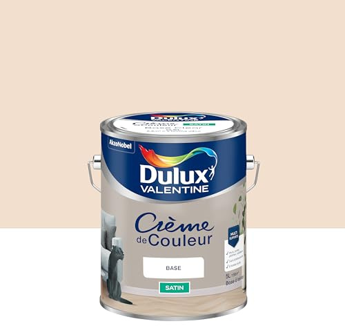 Dulux Valentine Crème de Couleur - Peinture multi-supports intérieure - Satin Beige Parfait 5 L
