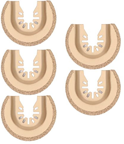 ZAWELIYO 5PCS Halbrundes Oszillierendes Sägeblatt, Verschleißfestes, Einschneidendes Oberflächenelektrophorese-Oszillationswerkzeug Zum Polieren von Steinfliesen, Beton, Golden
