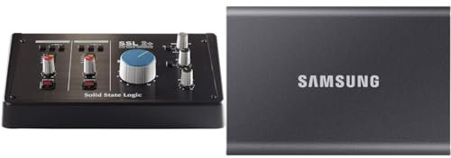 Solid State Logic SSL 2+ (2 Plus) USB Audio Interface - 24 bit/192 kHz, 2-in 4-out & Samsung T7 Portable SSD - 2 TB - USB 3.2 Gen.2 External SSD Titanium Grey (MU-PC2T0T/WW)