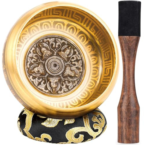 Cuencos tibetanos, auténticos cuencos de sonido de meditación hechos a mano en Nepal para yoga, curación de chakras, atención plena, regalos espirituales para mujeres