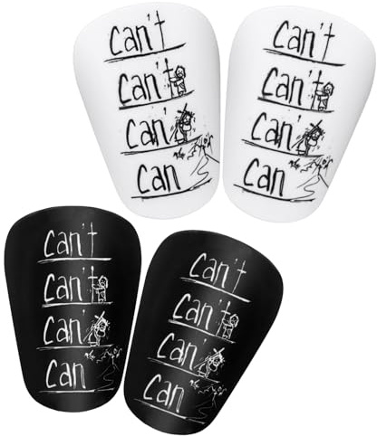 2 Pares Espinilleras Mini, Espinilleras Fútbol 8x5cm Espinilleras Extra Pequeñas Confiables Cómodas Espinilleras de Fútbol para Adolescentes Niños y Adultos (Estilo Carta)