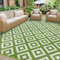 Homcomodar Outdoor Teppich für Patio Clearance 245x305cm UV-beständige Camping Matte Kunststoff Stroh Teppiche Patio Teppich Reversible Matten für BBQ Picknick Deck(Grün)