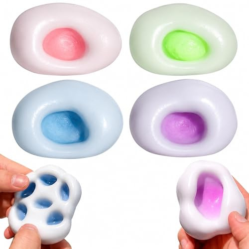4 pezzi Shapeable Stress Ball Squeeze Ball Rebound Toy Squishy Sand Glutinous Crunchy Balls Palline Giocattolo Anti-stress per Impastare, Spremere e Rilassare
