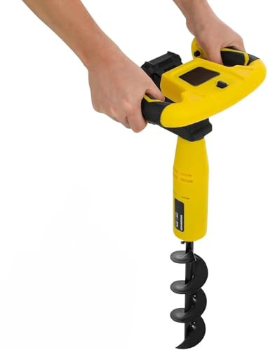 ERSINIAN Trivella elettrica Senza Fili per trivellazione di Pali per Piccoli Giardini, piantagione di Alberi, Funzione di inversione, alimentata a Batteria e Facile da Usare