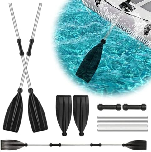SK-GOODS Adjustable Kayak Paddles, Detachable Boat Oars, Aluminium Alloy Shaft, 2-Pack