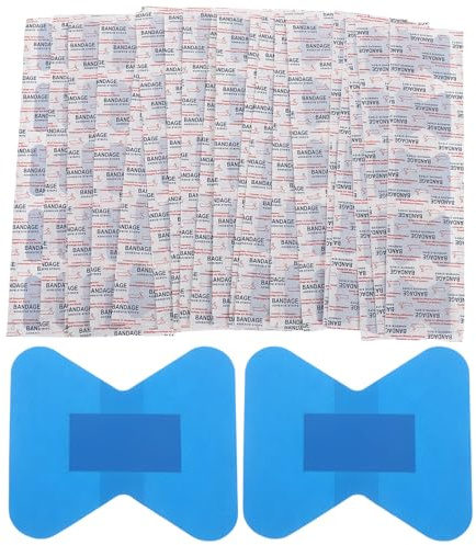 MAGICLULU Apósitos Adhesivos Impermeables 45x51 Mm sin Látex, Paquete de 100 Unidades, Vendajes Flexibles para Cuidado de Heridas de Emergencia, Almohadillas Antiadherentes Transpirables,