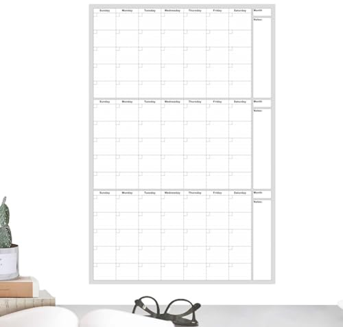 Calendario Da Parete Cancellabile A Secco – Calendario Di Pianificazione Extra Large In Carta Patinata Da 35,83 Pollici, Date Illimitate Ad Asciugatura Rapida Per Studenti Insegnanti Famiglie Casa Luo
