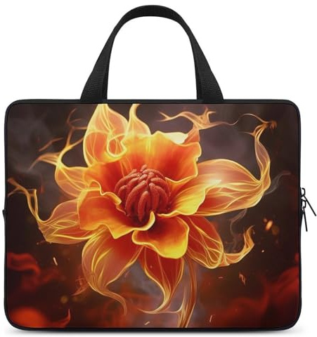 Laptop fodral 13 tum dator bärväska flamma blomma laptopfodral smalt skyddande fodral handväska