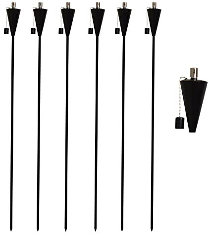 Harbour Housewares Lanterne Noire/Torche de Jardin à Huile/à Paraffine - Design Triangle de 1460 mm de diamètre x6
