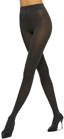Wolford, Collant Antracite 66 denari, Velvet De Luxe, Opache, Massima elasticità, Confortevole cinturino ampio e morbido con logo (S)