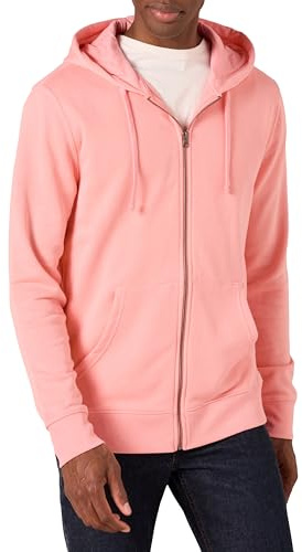 Amazon Essentials Sweat à Capuche avec Fermeture éclair intégrale et Manches Longues en Tissu éponge (Grandes Tailles Disponibles) Homme, Pêche, XL