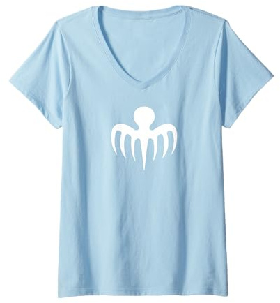 Femme Symbole officiel James Bond 007 Spectre (blanc) T-Shirt avec Col en V