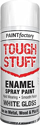 AHS Enamel White Gloss Spray 400ml - Multipurpose Hard Wearing & Smooth Finishing - Heavy Duty Easy Quick Dry Paint - Ideal For Interior & Exterior Wood, Metal, Plastic (1)