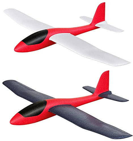HAWK'S WORK 86cm EPP Foam Glider, Super Large Hand Throw Airplane Toy for Kids Outdoor Play & STEM Learning, Ideal Blank Airframe for DIY RC Conversion (XL, 2 Pack)