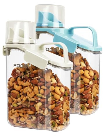 Vorratsdosen mit Deckel Luftdicht Müsli Schüttdose Lebensmittel Aufbewahrung Vorratsbehälter zum Schütten Küche Aufbewahrungsbehälter für Getreide Mehl Zucker Cornflakes, 2 * 2.8L