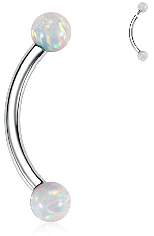 AROWRO Piercing de sourcil G23 en titane - Anneaux de sourcil - Piercing de nombril - Anneau de nombril - Bijou de labret vertical - Anneau de lèvre - Rook Tragus Daith - 16 G - 6-12 mm