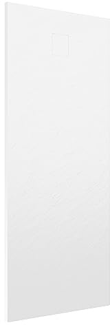 Piatto Doccia 90x160 cm Bianco Effetto Pietra Rettangolare in SMC Riducibile Samos