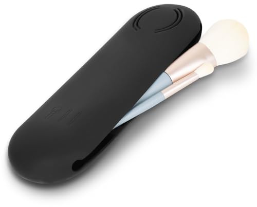 Vemoky Support de pinceaux de maquillage, support de pinceaux de maquillage de voyage, support de pinceaux de maquillage en silicone souple, organiseur élégant pour pinceaux de maquillage, trousse de