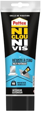 Pattex Colle Fixation Ni Clou Ni Vis Multi Matériaux (tube 334 g) – Colle multi-usages ultra forte