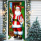VOPIWOZ Christmas Door Cover, 90 x 185 cm Türvorhang Weihnachten, Hängender Weihnachtsmann Deko Draußen Türvorhang, Türdeko Weihnachten mit Ribbon, Weihnachten Banner für Winterdeko Weihnachtsfeier