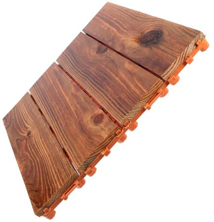 KITANDOVE 1piece Outdoor Interlocking Decking Tiles Patio Floor Tiles Weatherproof Wooden Decking for Balcony Garden