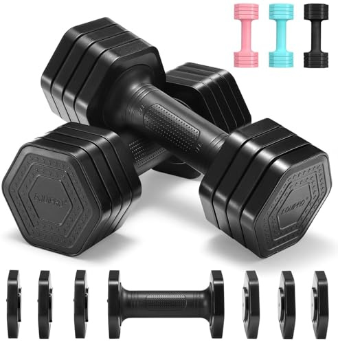 EQUIPRO Adjustable Dumbbell Set, 4 in 1 Weights for Women at Home, Hand Weights Dumbbells for Women, Each 2lb 3lb 4lb 5lb Fast Adjust Weight with Soft TPU Handle for Home Gym Exercise Training