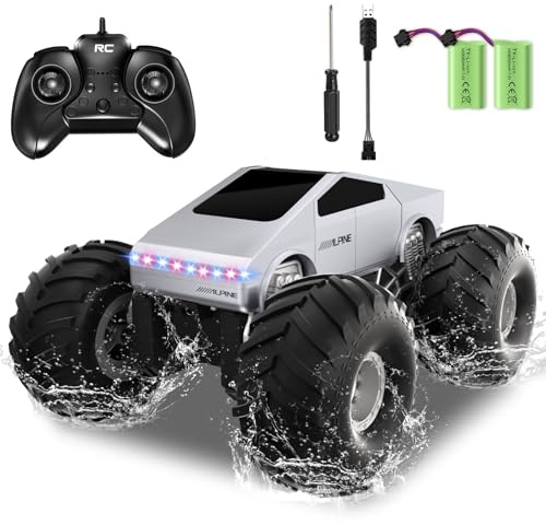 Innofans Remote Control Cars, 1:16 RC Car Electric Vehicle for Kids, 360 Degree Rotating LED Lights Car Toys Trucks Birthday Gift for Ages 6+ Boys Girls & Adults Road Water Grass Beach Pool Toy