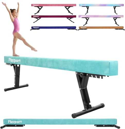 FBSPORT adjustable gymnastics beam for kids 5 heights Adjustable gymnastics High and Low Level balance beam for home Stable Gym Practice Training Equipment