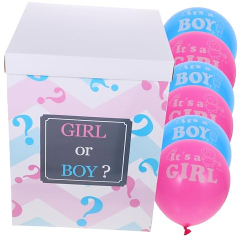 IMIKEYA Caja Para Revelar El Género Globos De Colores Vivos Diseño Encantador y Accesorios Para Fiesta De Bienvenida De Ñiño
