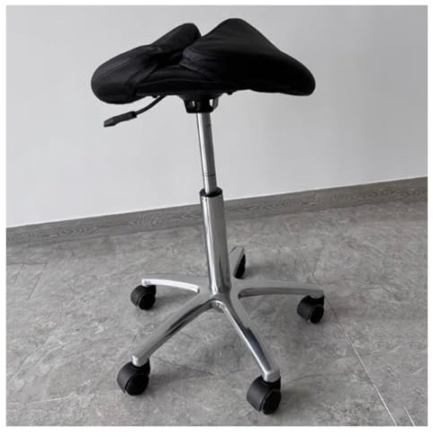 Genérico Taburete Tipo Silla De Montar, Cojín De Asiento De Dos Piezas, Ergonómico, Giratorio De 360°, Asiento Inclinado hacia Adelante, Altura Ajustable For Oficina
