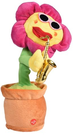 Dancing Flower Toy - Sunflower Music Doll, Electric Plush Figure | Electric Musical Singing Plush Toy, Big Red Lips Sunflower Light Speaker Figure With Kids Birthday Parties