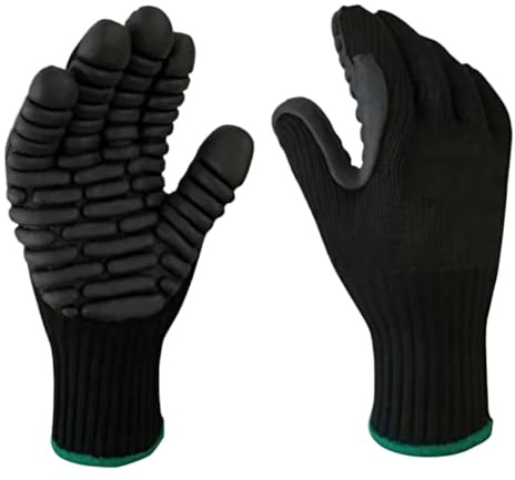 Genérico Compatible con guantes de trabajo profesionales antivibración, guantes de seguridad reductores de impactos a prueba de golpes con puño elástico(M)