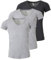 Young & Rich Herren Uni T-Shirt mit extra tiefem V-Ausschnitt Slimfit Stretch Dehnbare Passform einfarbiges Basic Shirt - 3er Pack, Grösse:M, Farbe:2 x Grau / 1 x Dunkelgrau