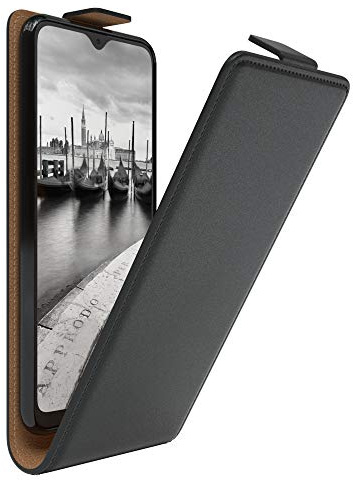 EAZY CASE Hülle kompatibel mit Samsung Galaxy A10 Flip Cover zum Aufklappen, Handyhülle aufklappbar, Schutzhülle, Flipcover, Flipcase, Flipstyle Case vertikal klappbar, aus Kunstleder, Schwarz