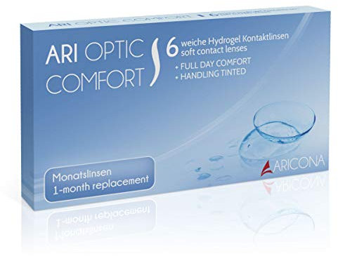 aricona Kontaktlinsen Monatslinsen weich, 6 Stück | BC 8.6 mm | DIA 14.2 | -1.0 Dioptrien - Weiche Kontaktlinsen mit Stärke für den täglichen Gebrauch