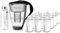 PearlCo - Glas-Wasserfilter (schwarz) mit 12 Universal classic Filterkartuschen + 1 Trinkflasche aus Glas