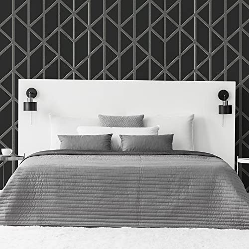 Superfresco Panel Glitter Geo - Charcoal Wallpaper