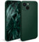 Moozy Minimalist Series Silicone Case for iPhone 13 Mini, Midnight Green - Matte Finish Lightweight Mobile Phone Case Slim Soft Protective TPU Cover with Matte Surface