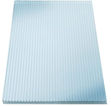 KAISER plastic® Placa de puente de 3 niveles, estructura X, 16 mm, 980 x 2500 mm, juego de 5 unidades, de policarbonato (PC)