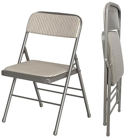 PIPIPOXER Konferenzstuhl klappbar,1er Set Essstühle Klappstühle Klappstühle aus kuschelig Stoff und Stahlrahmen,Stabiler Klappstuhl Furniture mit für Gäste im Freien Braun 45x48x78cm