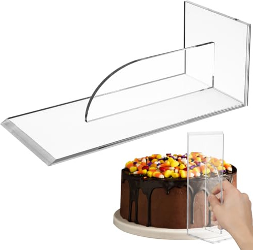 Cabilock Transparent Cake Scraper Cake Smoother Baking Tool for Fondant Buttercream and Cream Spreading Acrylic Icing Scraper Reusable Baking Gadget for Decorating