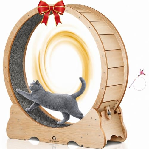 Naviconvex Rueda para Gatos XXL de 1350 cm de Diámetro para Correr, Color Madera